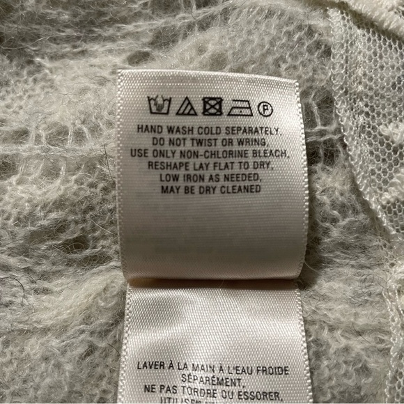 Anthropologie Knitted & Knotted Lace Hem Sweater Short Sleeve Cream Small - Picture 9 of 11